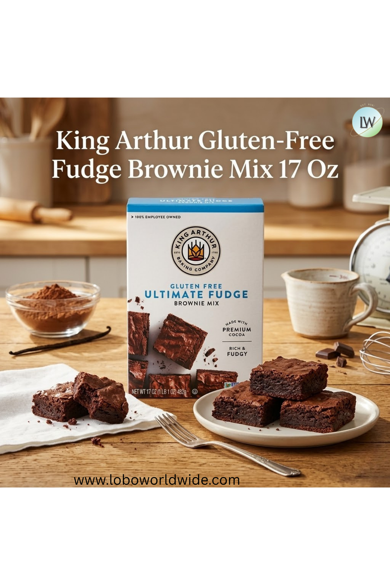 King Arthur, Gluten Free Fudge Brownie Mix, 17 oz, 1 Box