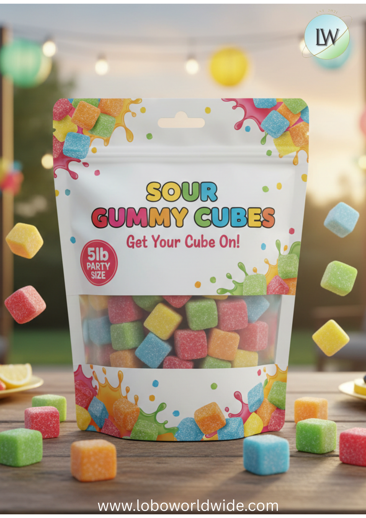 Sour Gummy Cubes(Various Sizes)