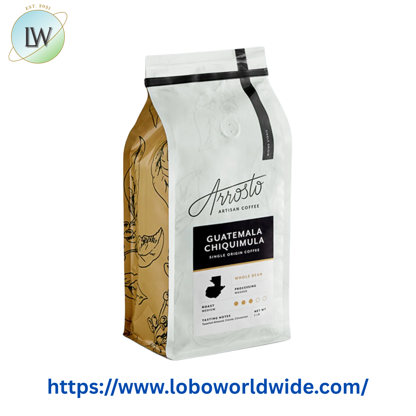 Arrosto Guatemala Chiquimula Single Origin Whole Bean Coffee 2 lb.