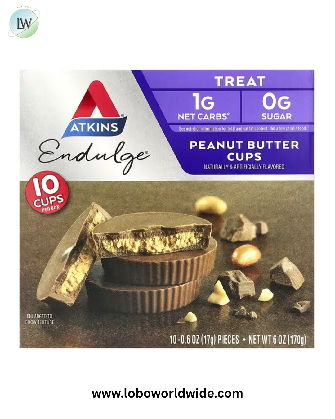 Atkins, Endulge™,Treat, Peanut Butter Cups, 10 Cups, 0.6 oz (17 g) Each