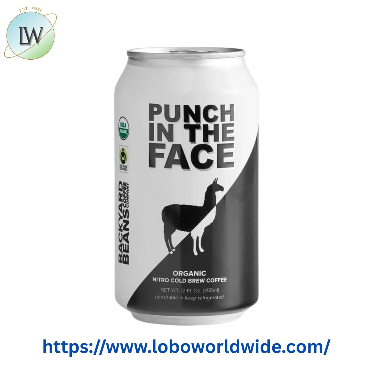 Backyard Beans 12 fl. oz. Organic Nitro Punch in the Face Cold Brew Coffee - 12/Case