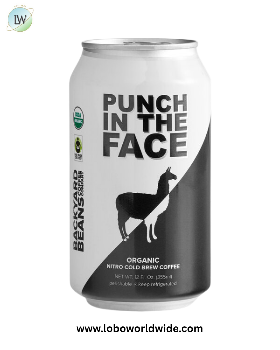 Backyard Beans 12 fl. oz. Organic Nitro Punch in the Face Cold Brew Coffee - 12/Case