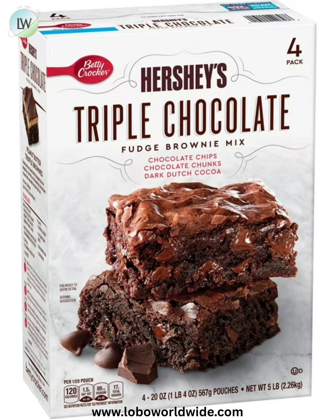Betty Crocker HERSHEY'S Triple Chocolate Fudge Brownie Mix, 20 oz., 4 pk.