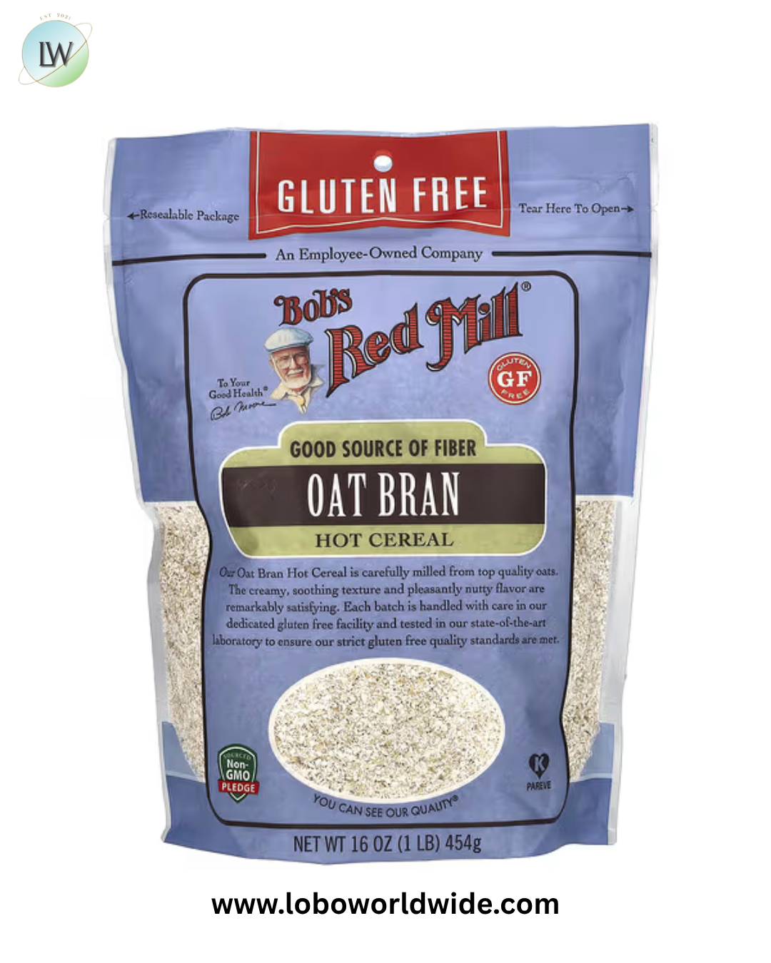 Bob's Red Mill, Oat Bran Hot Cereal, Gluten Free, 1 lb (454 g)