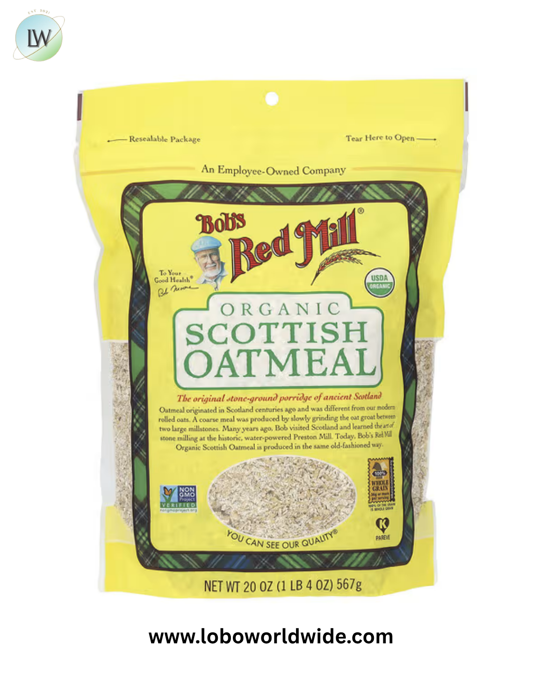 Bob's Red Mill, Organic Scottish Oatmeal, 20 oz (567 g)