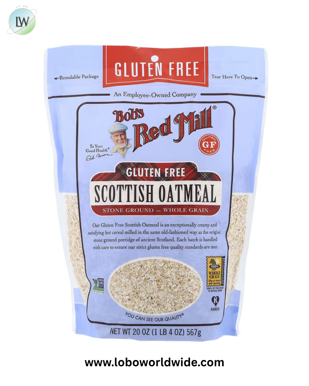 Bob's Red Mill, Scottish Oatmeal, Whole Grain, Gluten Free, 20 oz (567 g)