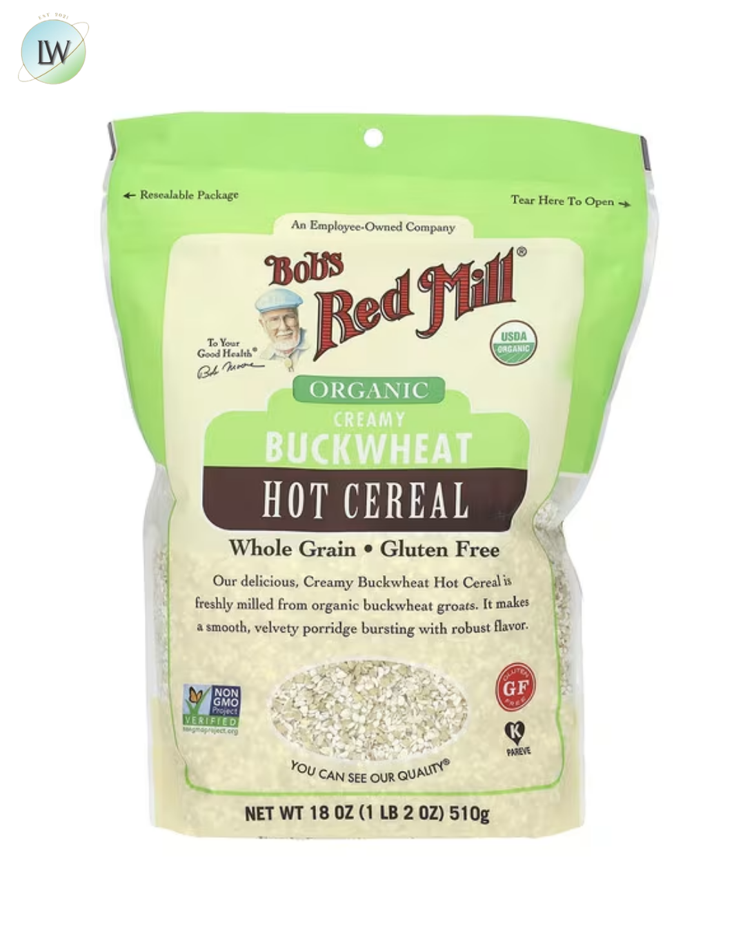 Bob's Red Mill, Organic Creamy Buckwheat Hot Cereal, Whole Grain, Gluten Free, 18 oz (510 g)