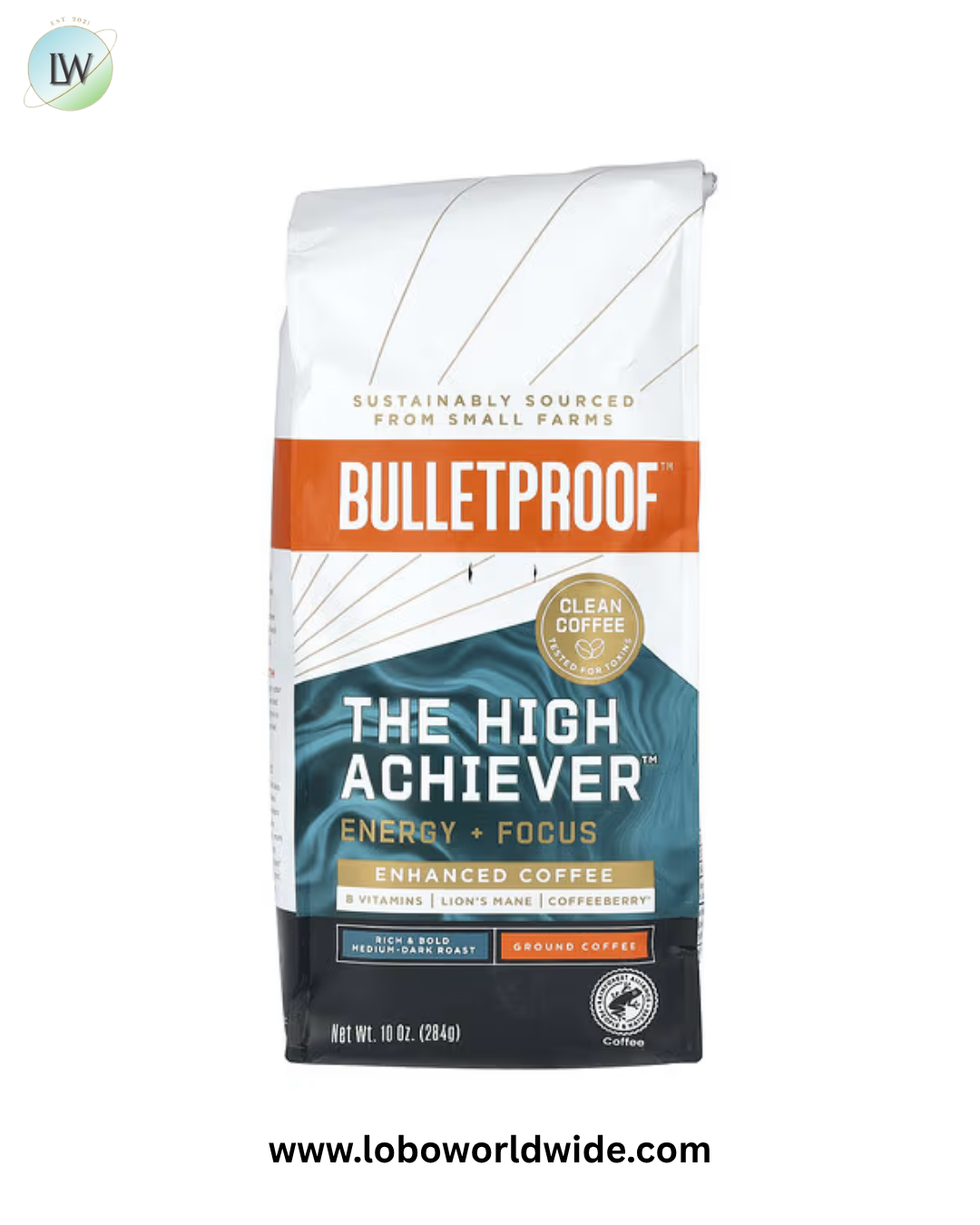 BulletProof, Coffee, The High Achiever, Ground, Medium-Dark Roast, 10 oz (284 g)