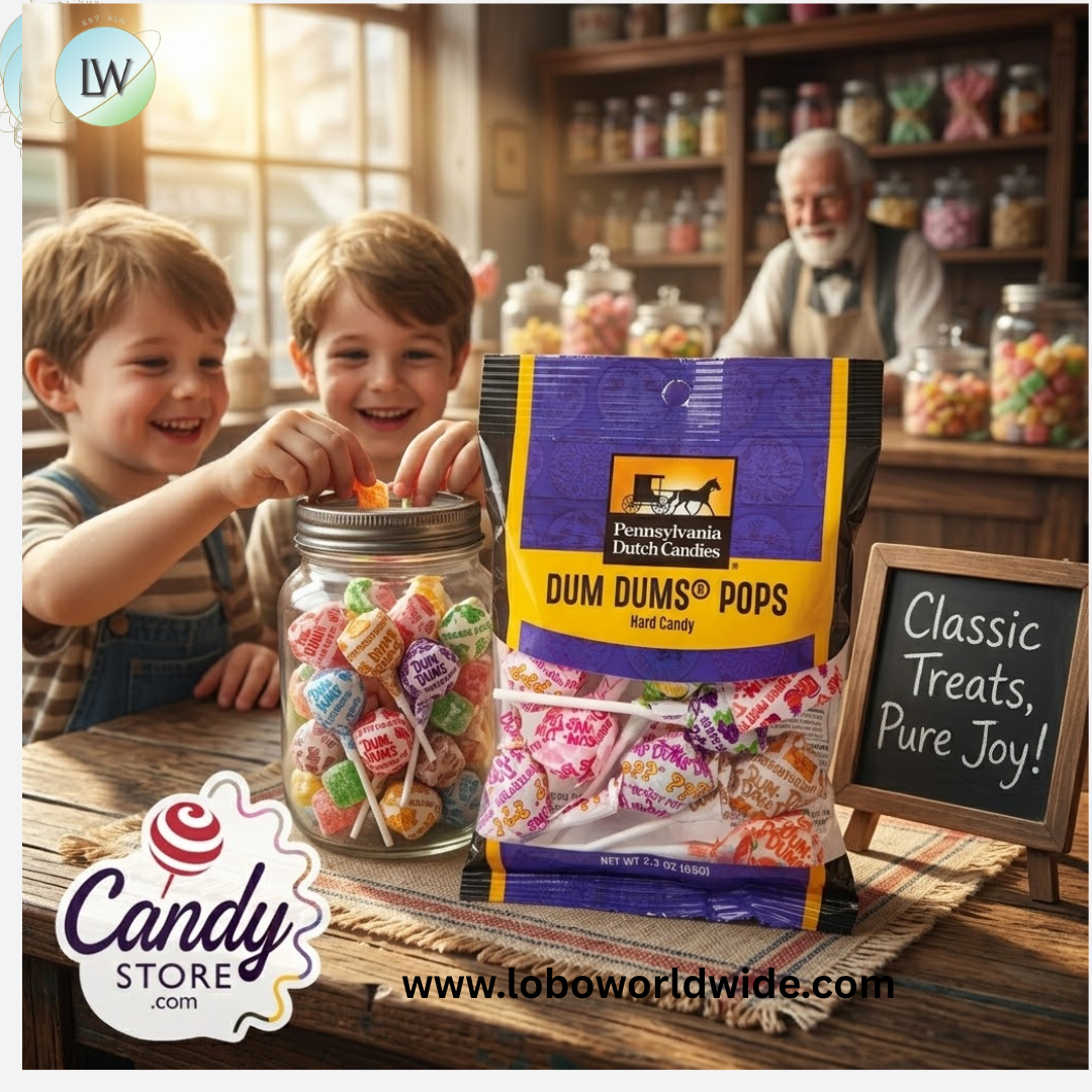 Dum Dums Pops Candy Peg Bags - 12ct Clear Windows