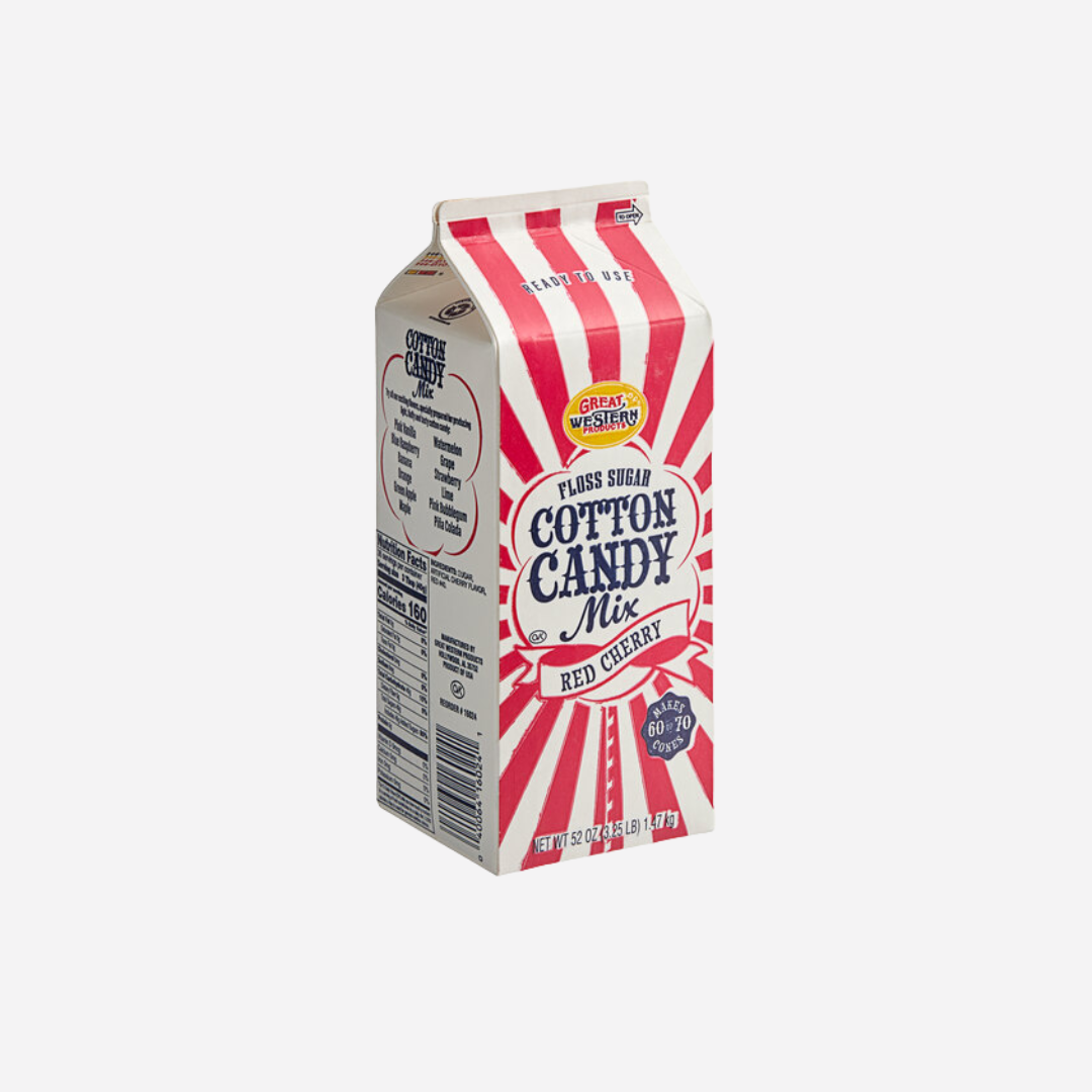 Great Western 1/2 Gallon Carton Red Cherry Cotton Candy Floss Sugar