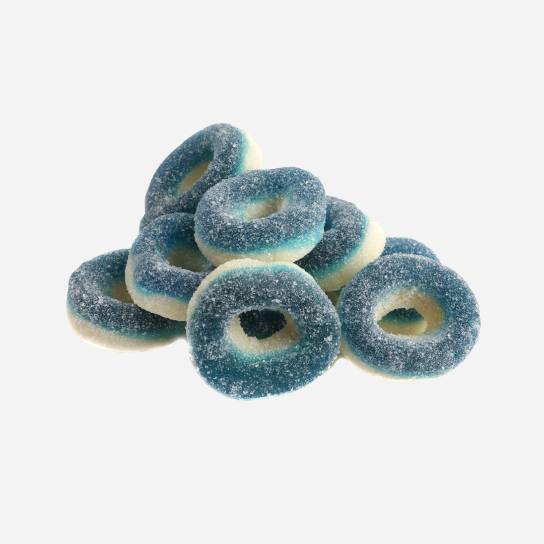 Blue Raspberry Gummy Rings - Kervan - 1lb.