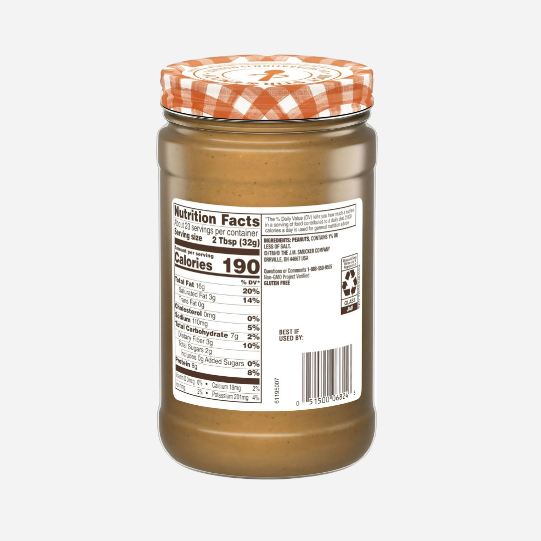 Smucker’s Natural Creamy Peanut Butter, 26 oz Jar