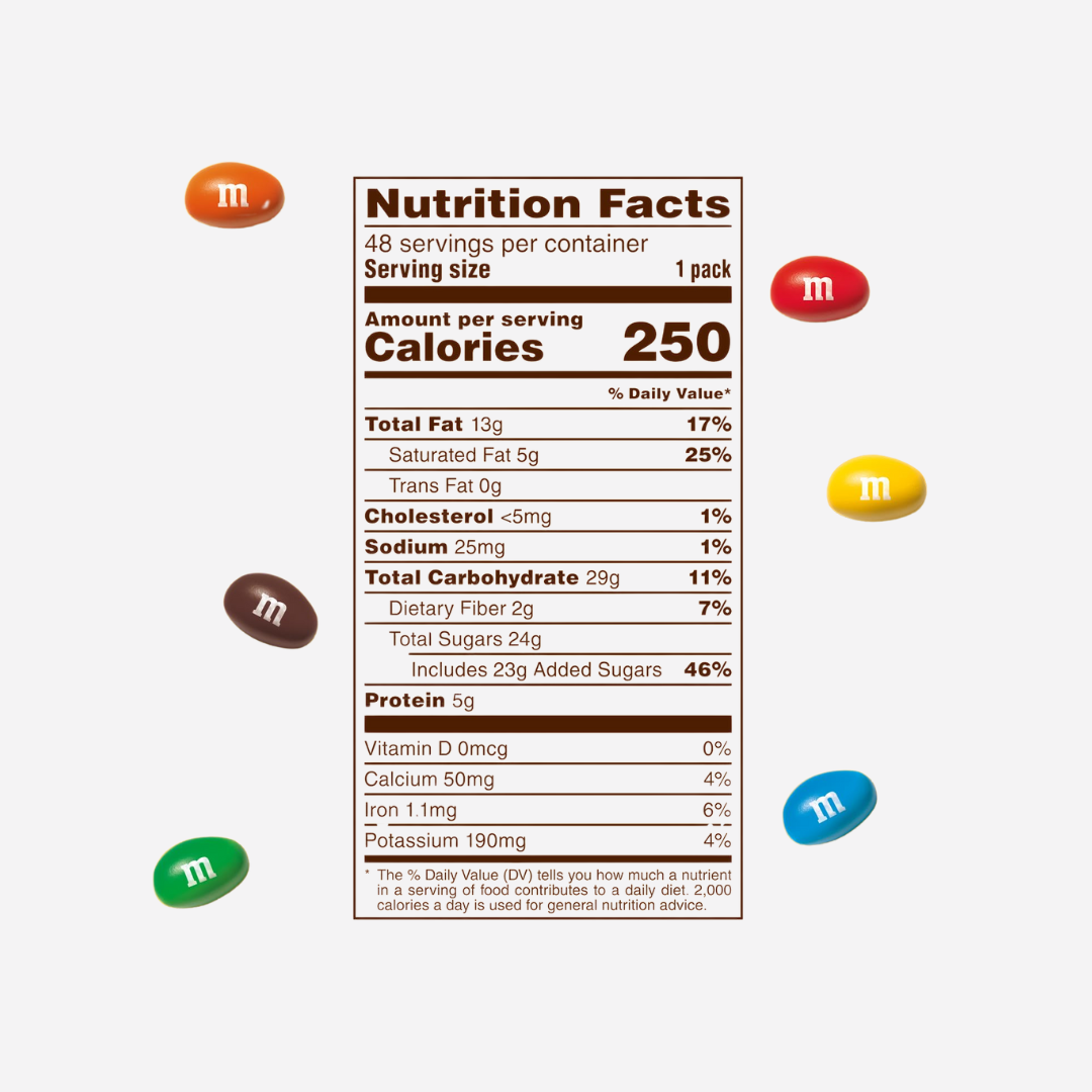 M&M'S Peanut Chocolate Candy, Full Size 1.74 oz Bag, Pack of 48 Bulk Candy Chocolate