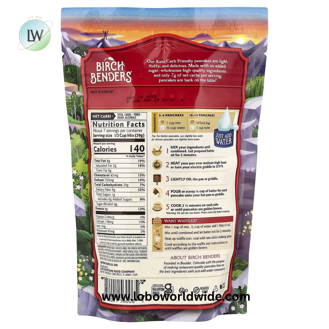 Birch Benders, Complete Pancake & Waffle Mix, Keto, 10 oz (283 g)