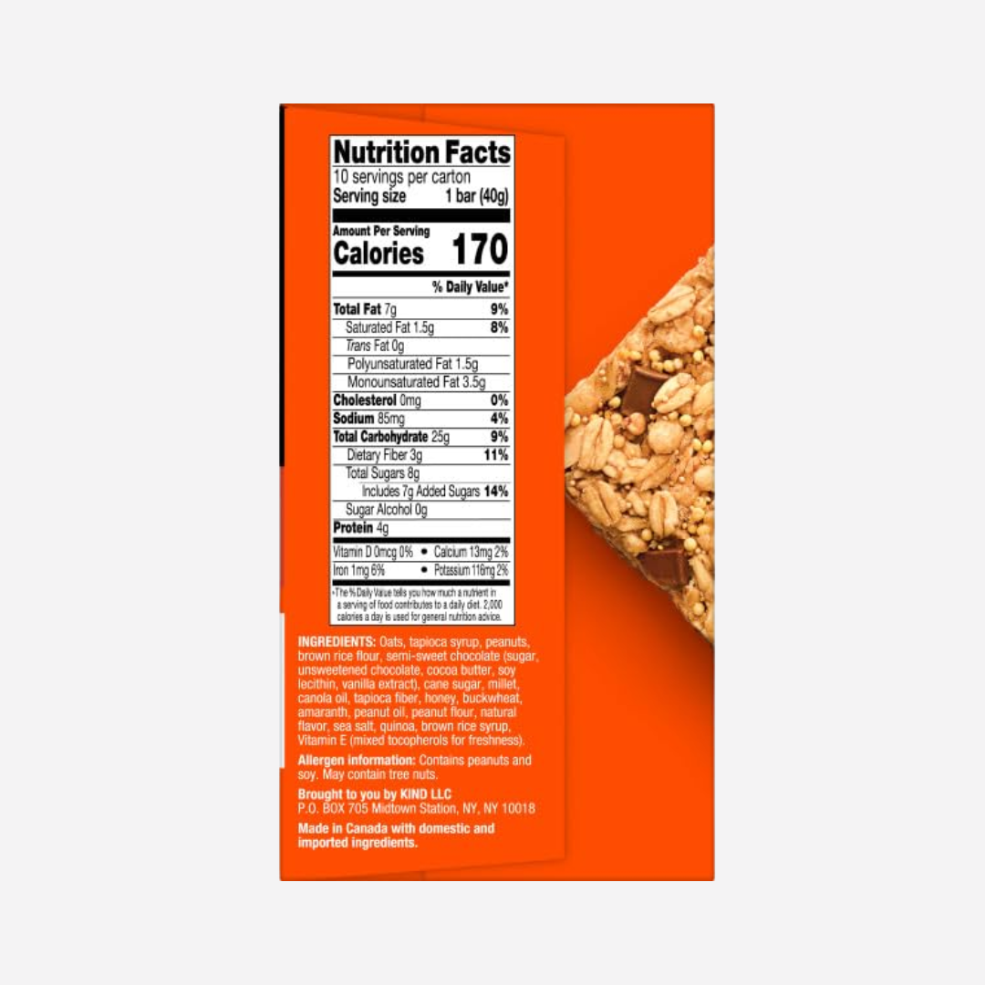 KIND Healthy Grains Energy Bars, Peanut Butter Dark Chocolate, 18g Whole Grains, Made with Super Grains, Gluten Free Snacks, 10 Ct Value Pack, 14.1oz