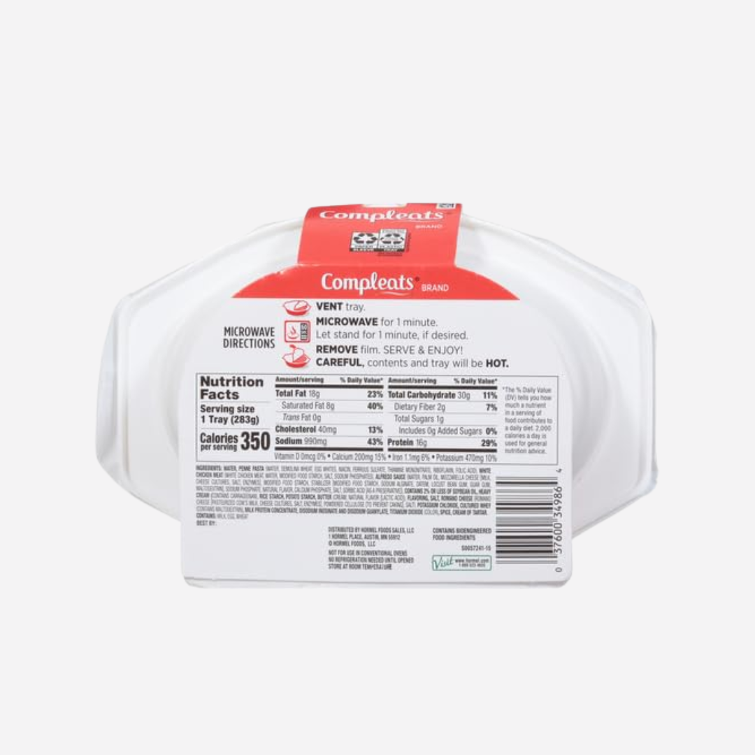 HORMEL COMPLEATS Chicken Alfredo Microwave Tray, 10 Ounces