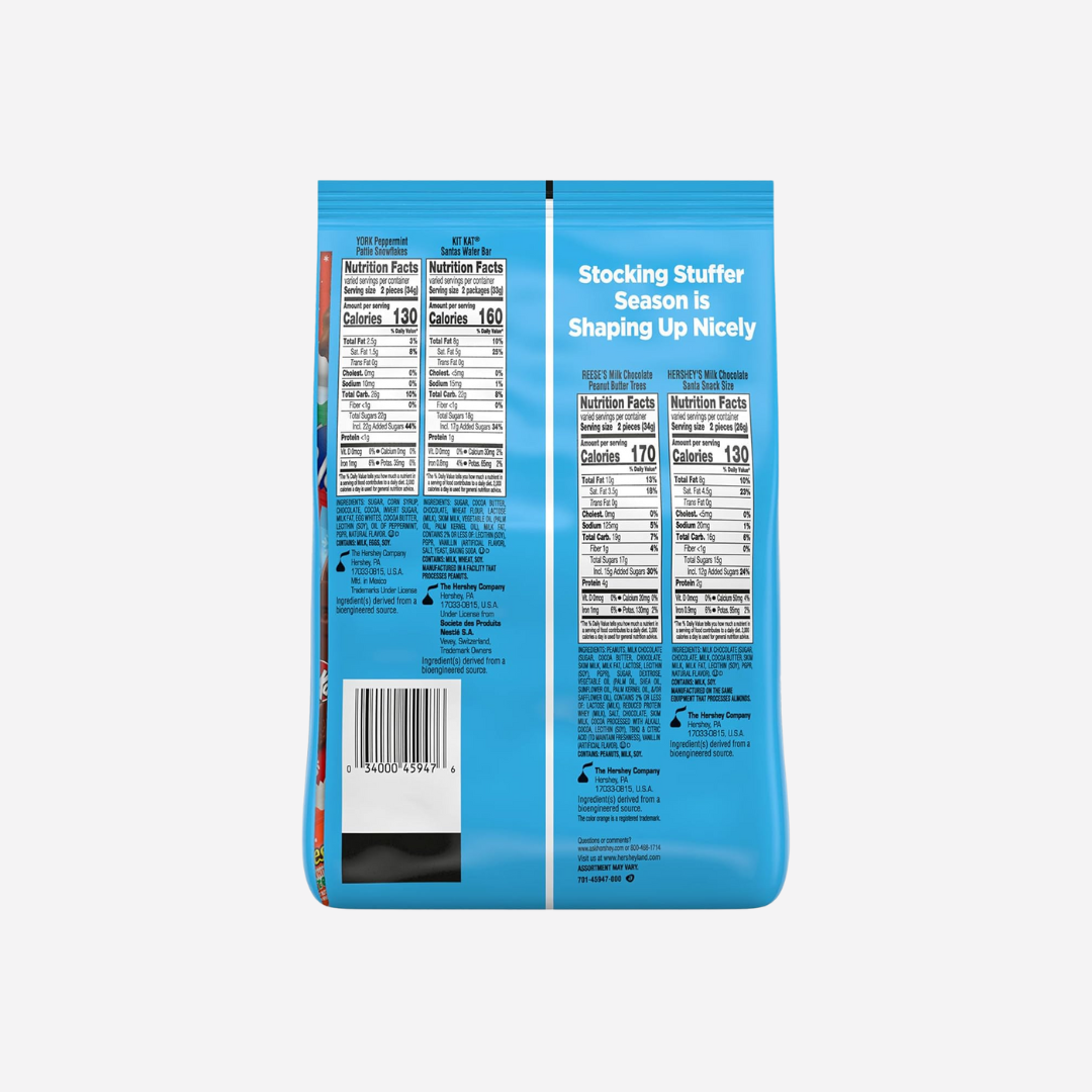 Hershey Assorted Flavored, Christmas Candy Bulk Bag, 32.45 oz