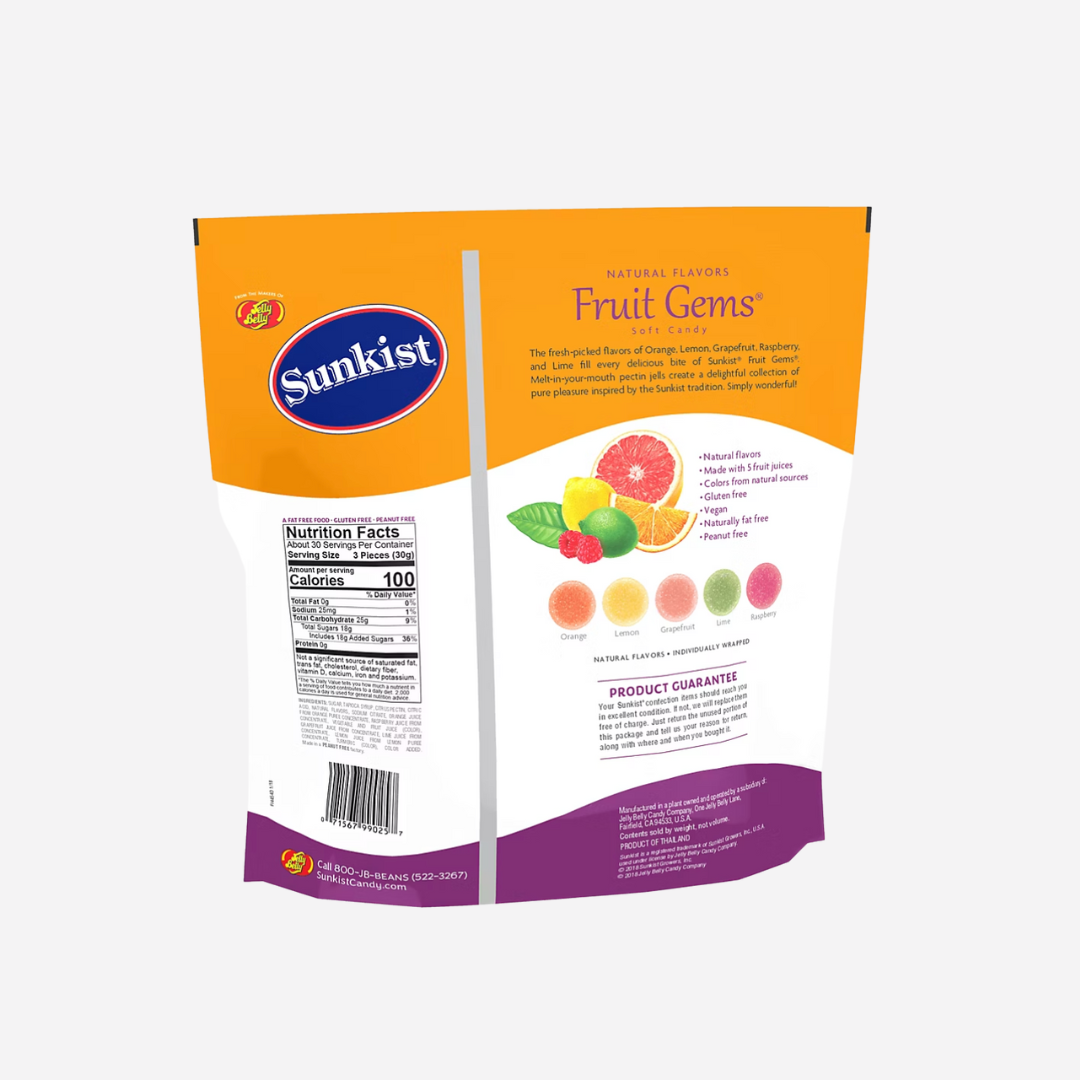 Sunkist Fruit Gems Assorted Soft Candy, 2 lbs