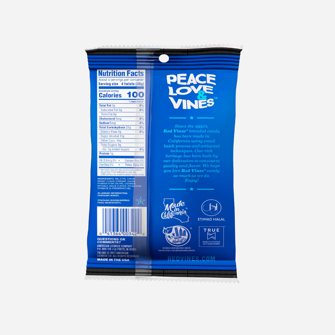 Red Vines Black Sugar Free Licorice Twists, 5oz Bag