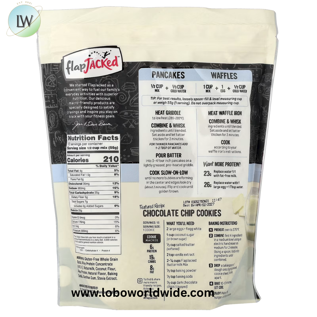 FlapJacked, Gluten-Free Pancake and Baking Mix, Buttermilk, 24 oz (680 g)