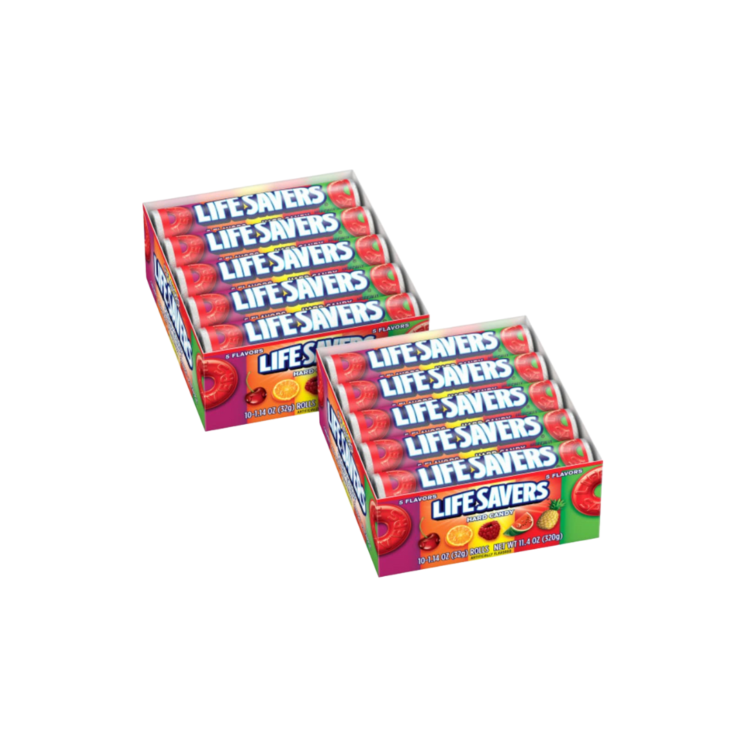 Life Savers 5 Flavors Hard Candy Rolls, (Pack of 20)