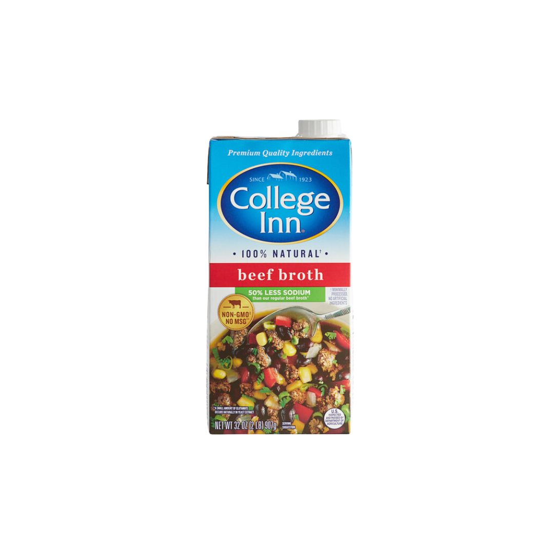 College Inn 32 oz. Less Sodium Beef Broth - 12/Case