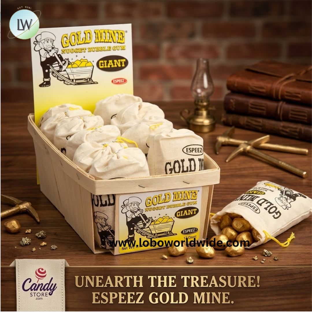 Gold Mine Gum Giant Nuggets 8.82oz - 12ct