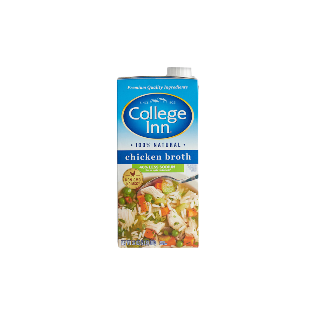 College Inn 32 oz. Less Sodium Chicken Broth - 12/Case