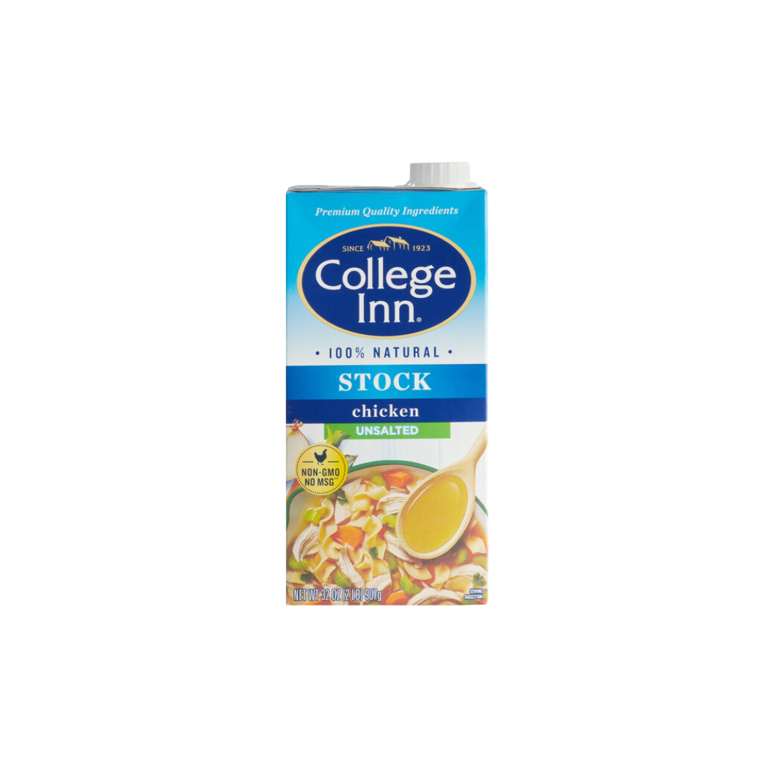 College Inn 32 oz. Unsalted Chicken Stock - 12/Case