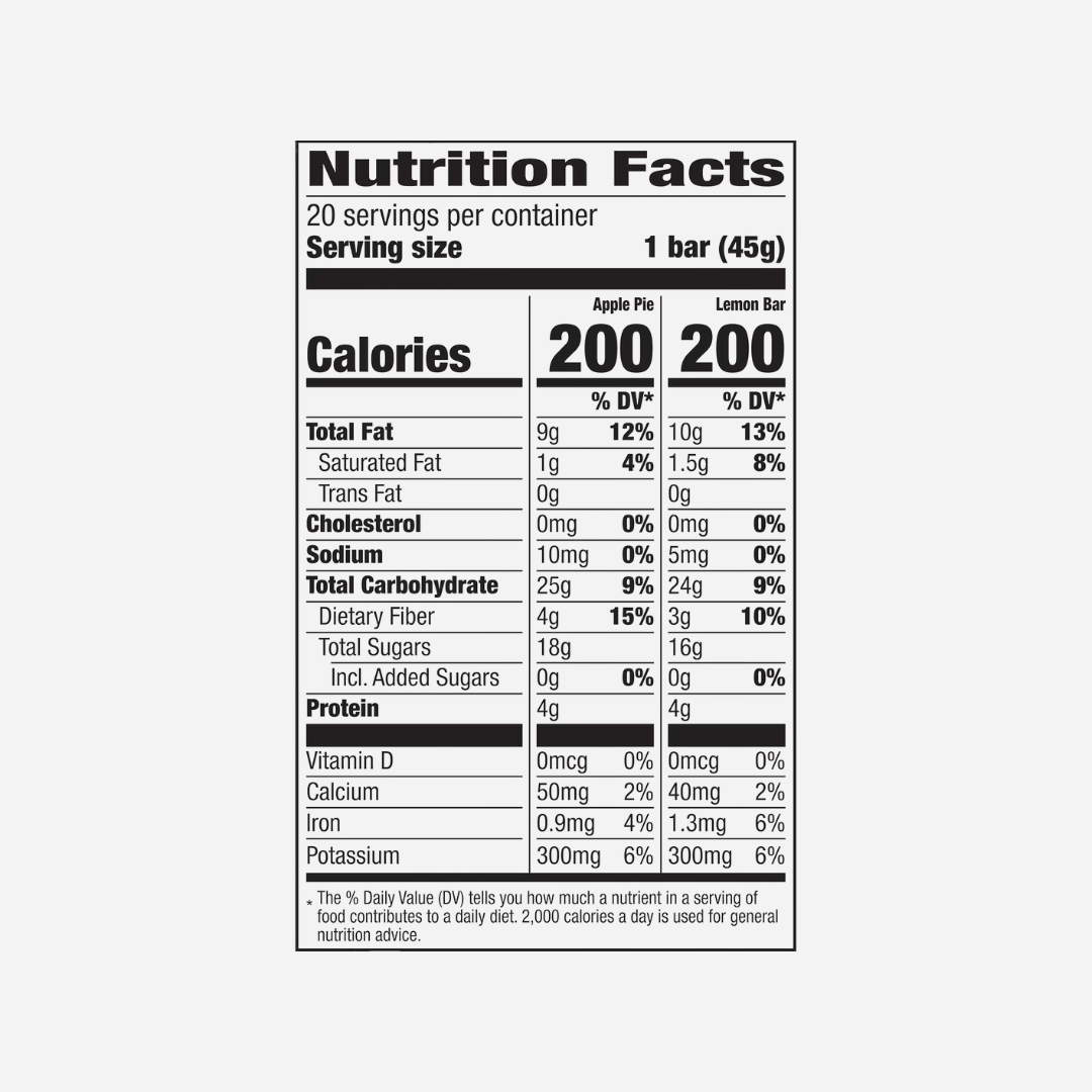 Larabar Fruit & Nut Bar, Apple Pie and Lemon Bar, 20 pk.