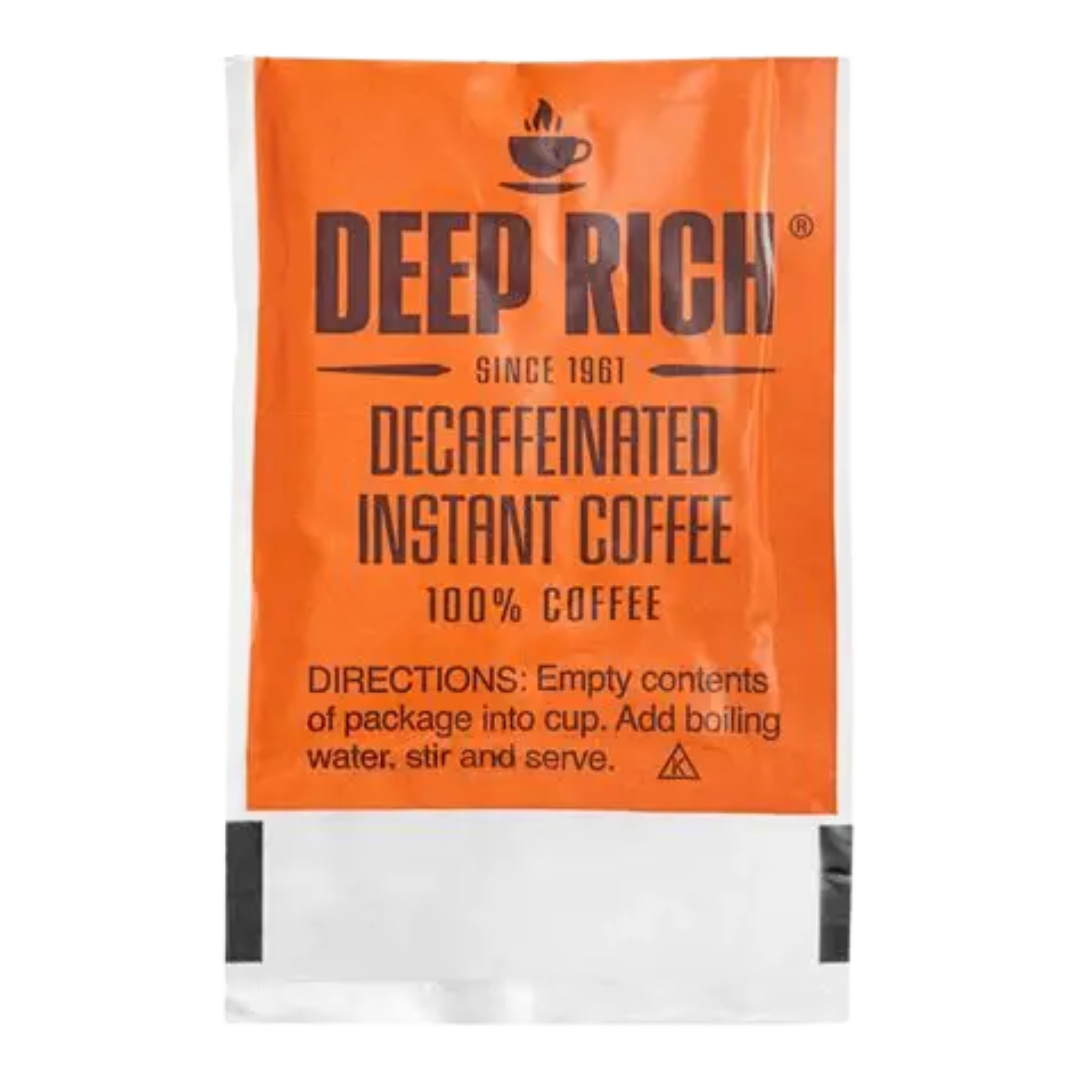 "Ellis 100-Count Freeze Dried Instant Decaf Coffee Packet - 6/Case "