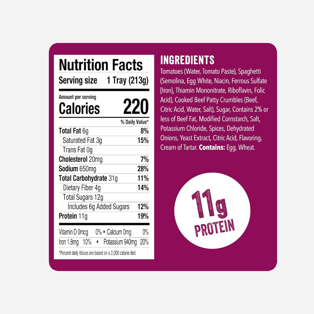 HORMEL COMPLEATS Spaghetti & Meat Sauce Microwave Tray, 7.5 oz. (7 Pack)