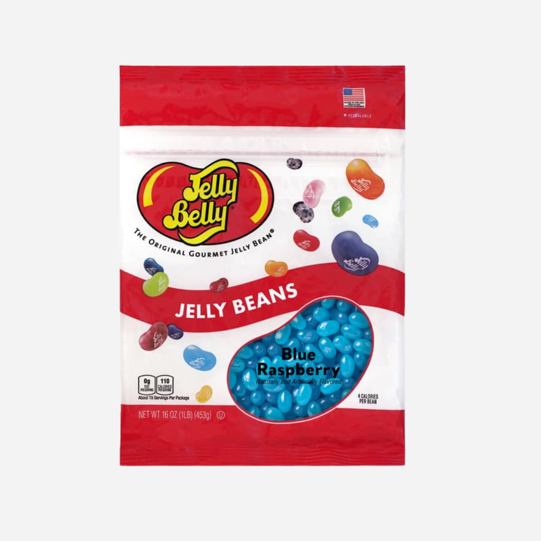 Blue Raspberry Jelly Beans - 16 oz Re-Sealable Bag