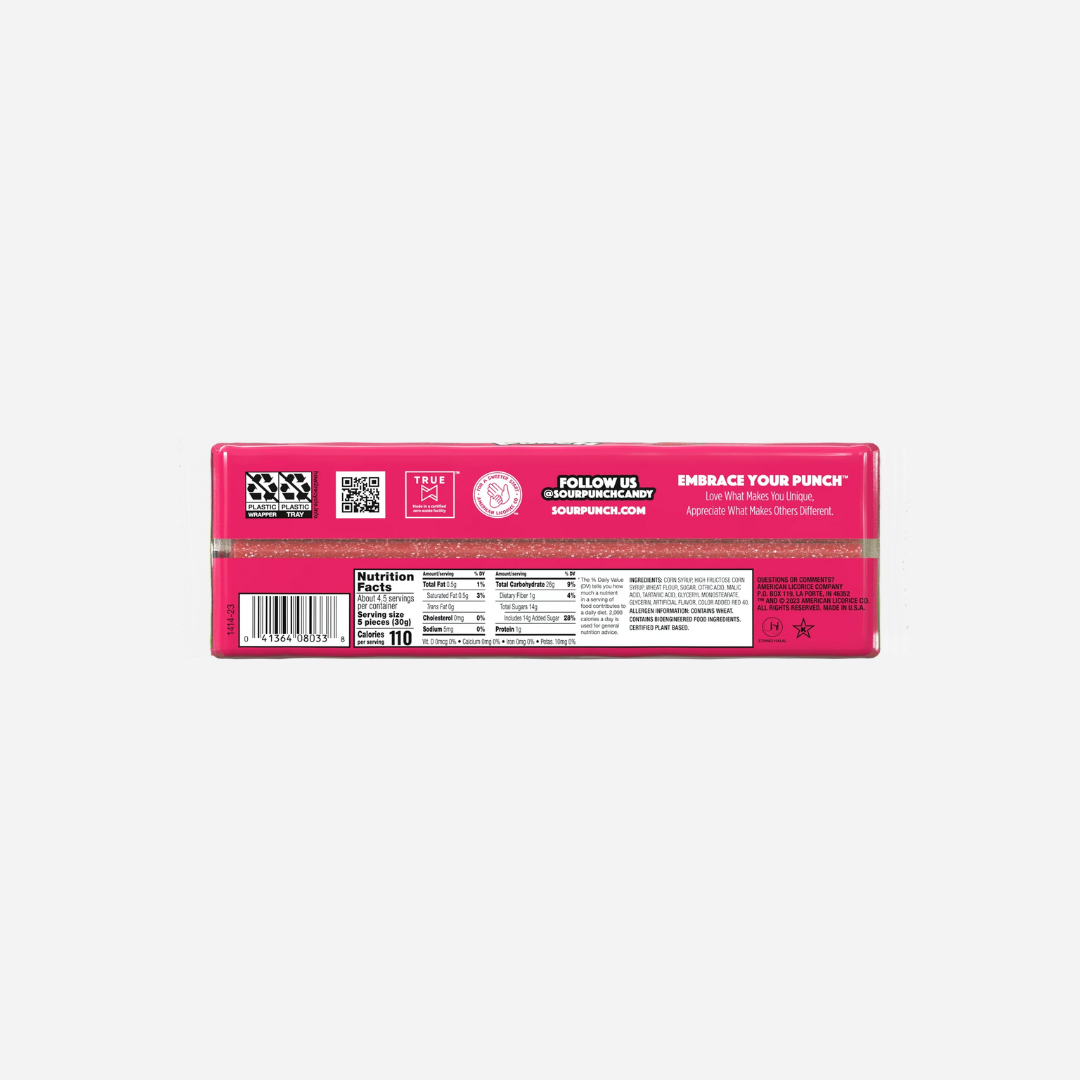 Sour Punch Strawberry Straws, 4.5oz Tray