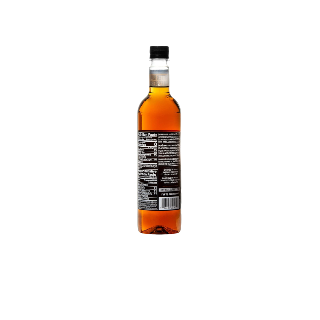 DaVinci Gourmet Sugar Free Butter Rum Flavoring Syrup 750 mL
