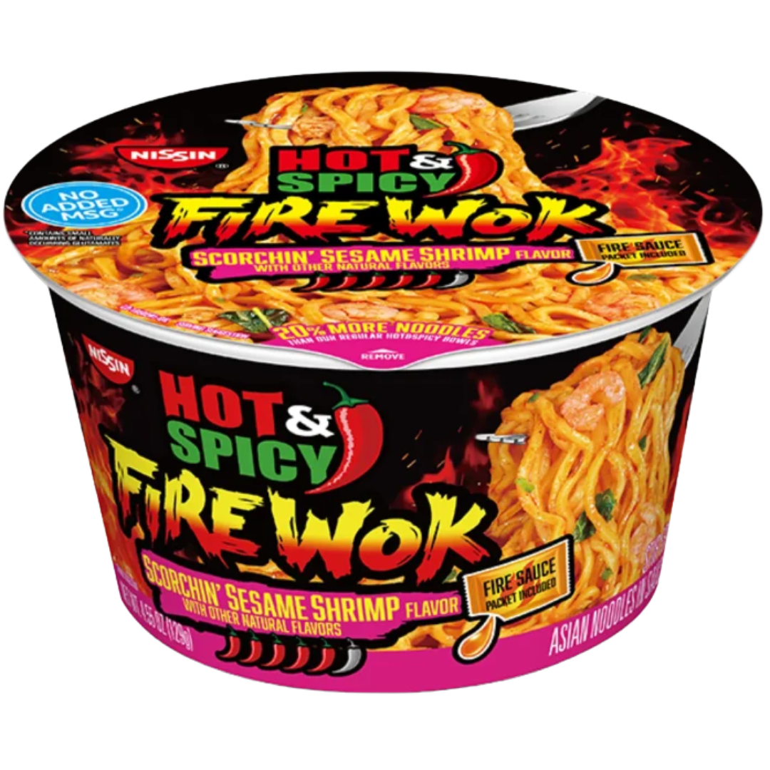 Nissin Hot & Spicy Ramen Noodle Soup, Shrimp, 3.27 Ounce (Pack of 6)