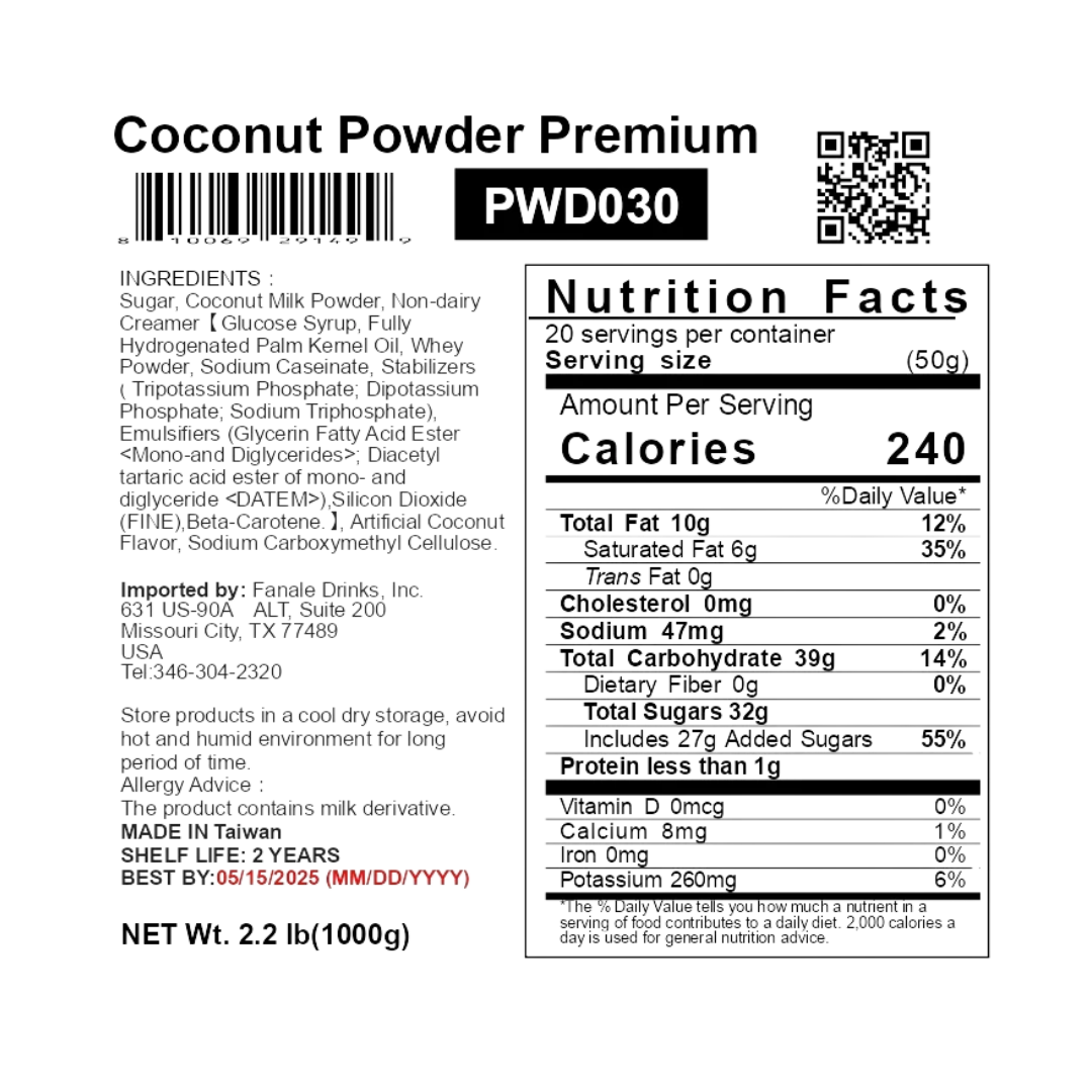 Fanale 2.2 lb Coconut Powder Mix
