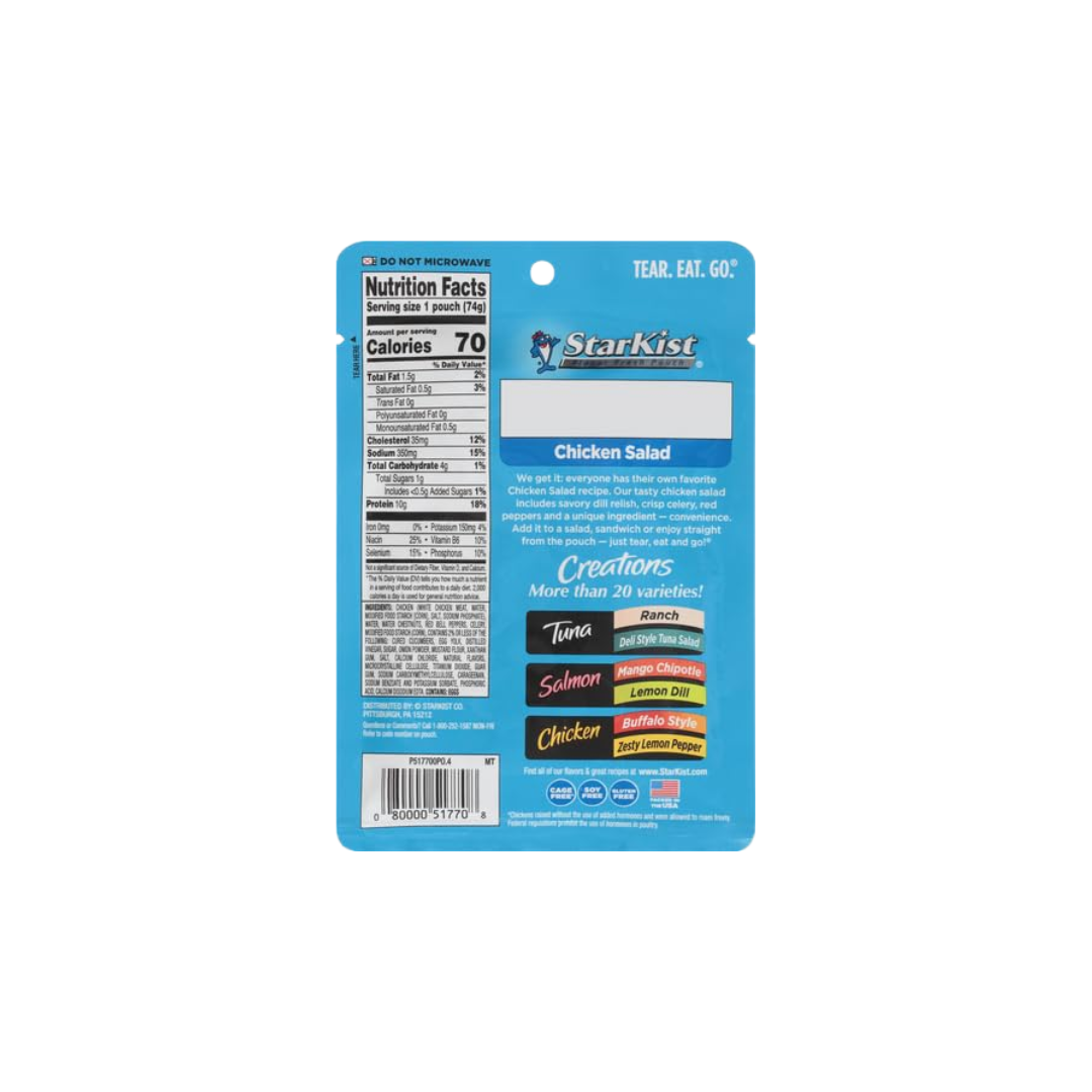 StarKist Chicken Creations, Chicken Salad, Single Serve Pouch, 2.6 oz