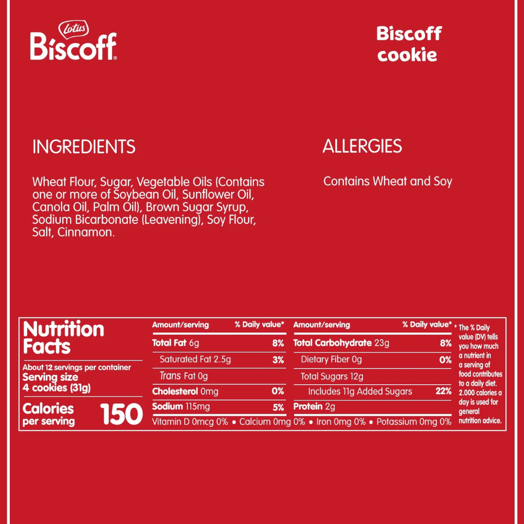 Lotus Biscoff Cookies, 13.23oz, 3 freshpacks of 16 cookies