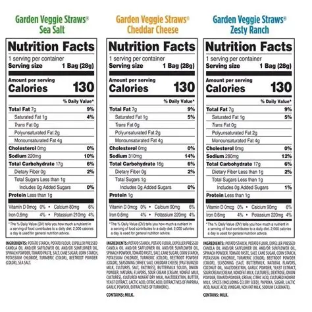 Sensible Portions Veggie Straws Variety Snack Pack, 30 pk