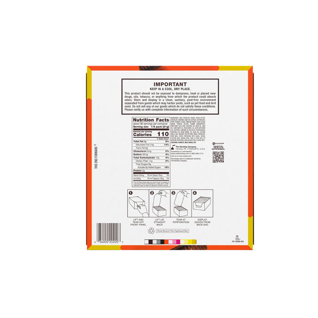 REESE'S STICKS Milk Chocolate Peanut Butter Wafer King Size, Candy Packs, 3 oz (24 Count)