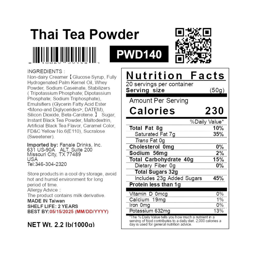 Fanale 2.2 lb. Thai Tea Powder Mix