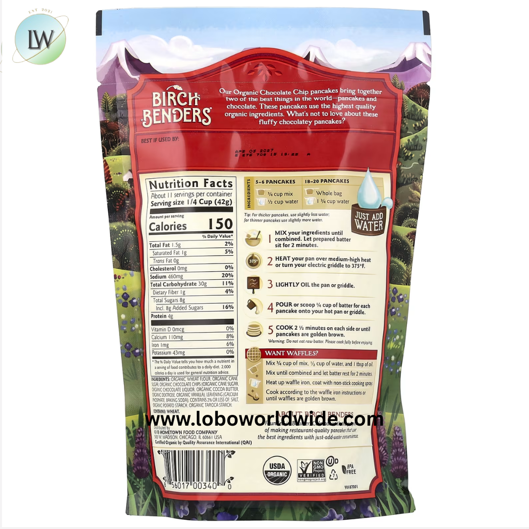 Birch Benders, Complete Pancake & Waffle Mix, Organic, 1 lb (454 g) (Various Flavours)