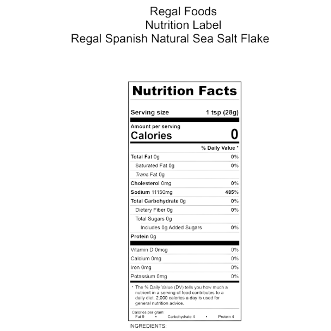 Regal Spanish Natural Sea Salt Flake (various sizes)