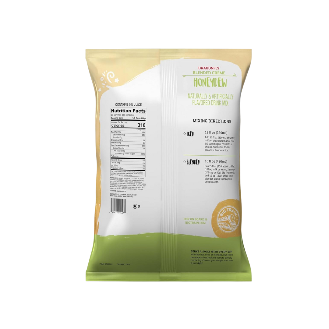 Big Train 3.5 lb. Dragonfly Honeydew Blended Creme Frappe Mix