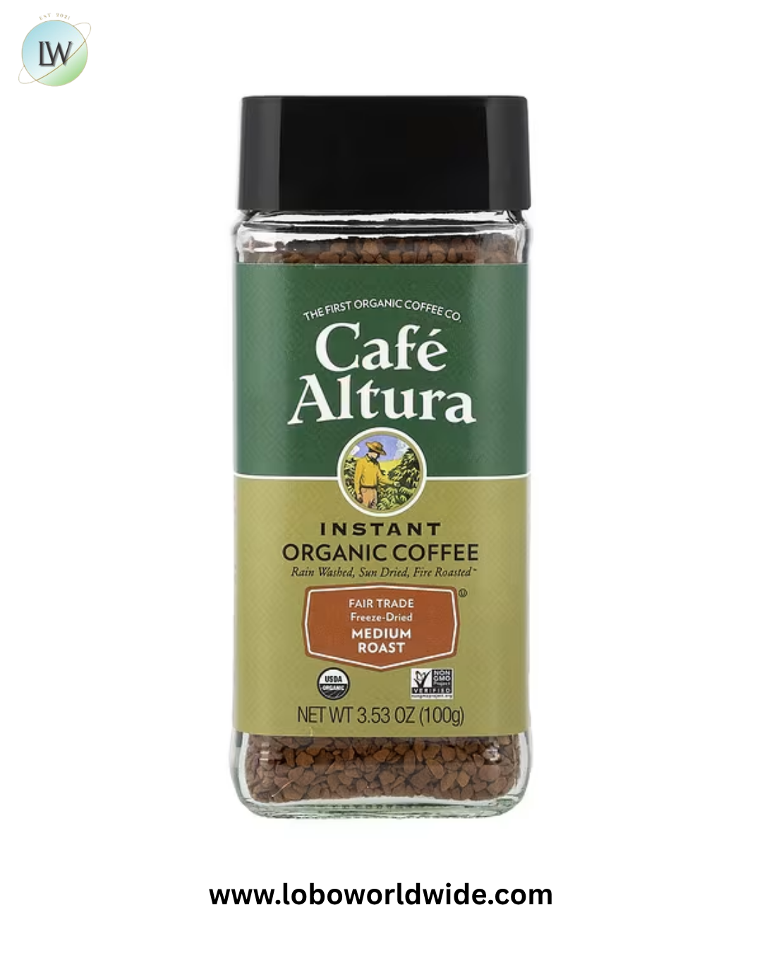 Cafe Altura, Instant Organic Coffee, Medium Roast, Freeze-Dried