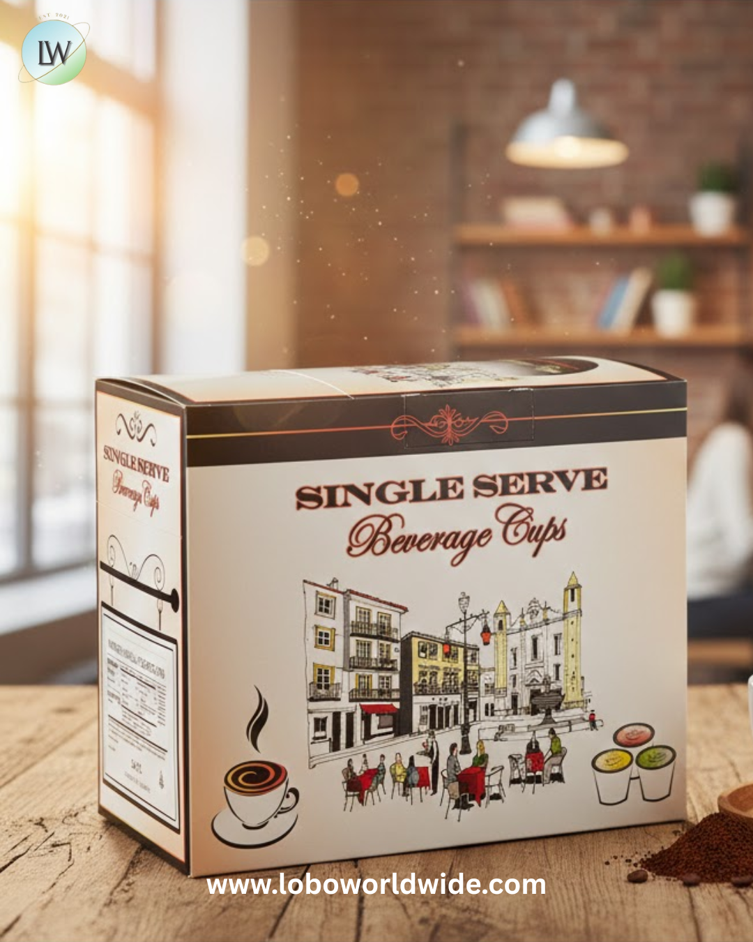 Caffe de Aroma Single Serve Cups – 24/Box (Various Sizes)