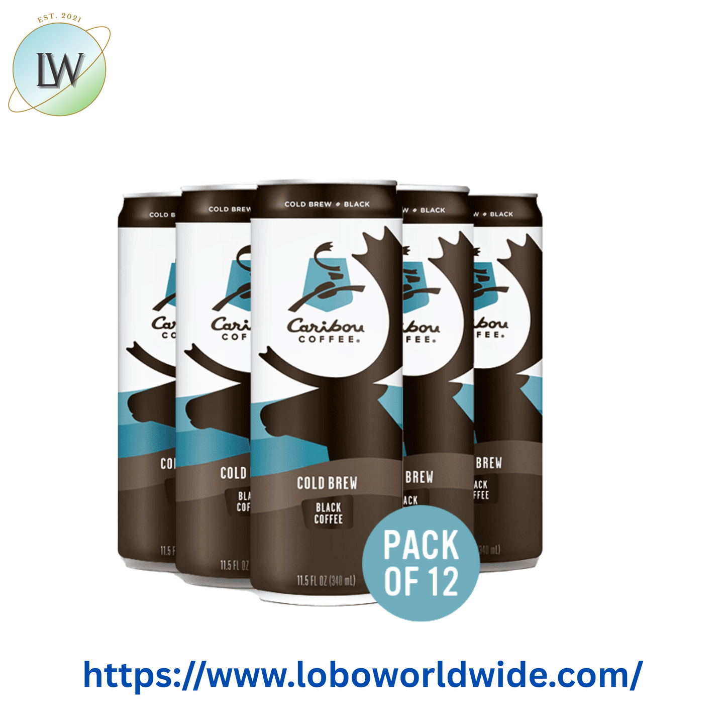 Caribou Cold Brew Black Coffee 11.5 fl. oz. - 12/Case