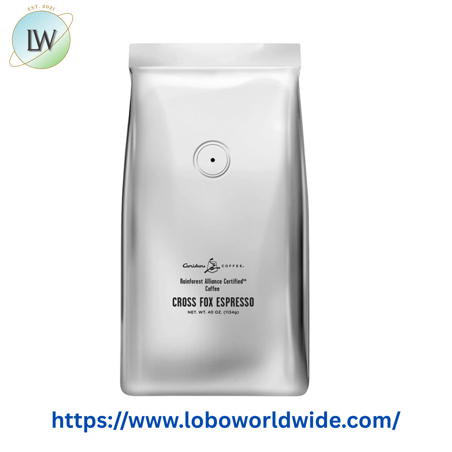 Caribou Coffee 2.5 lb. Cross Fox Whole Bean Espresso - 4/Case