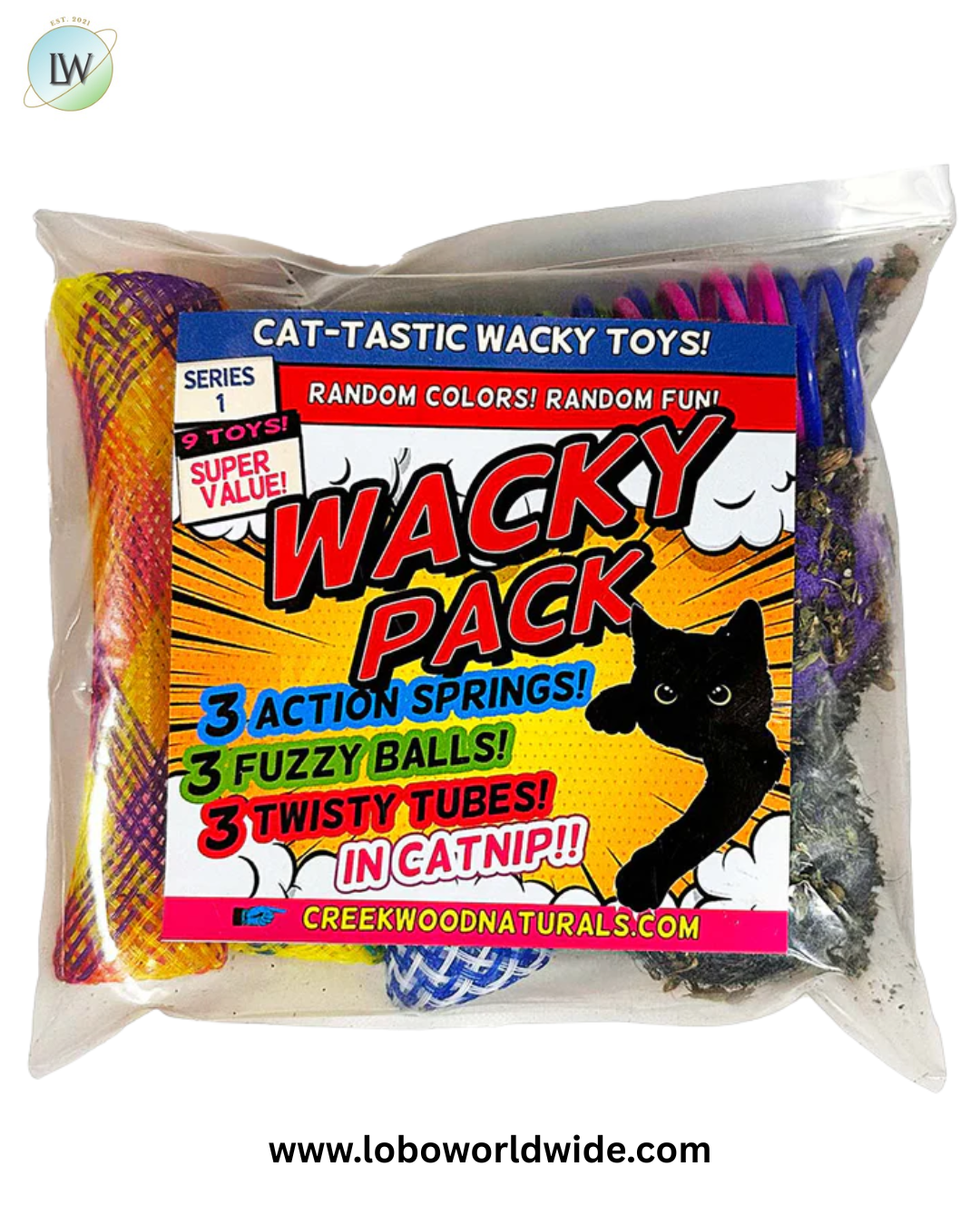 Cat Wacky Pack including Cat Balls, Springs, and Tubes in Catnip